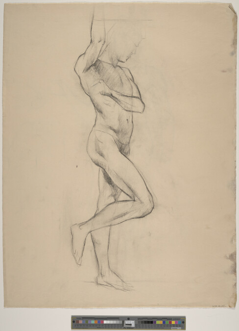 Alternate image #1 of Untitled, Standing Male Nude with Raised Arm (recto)