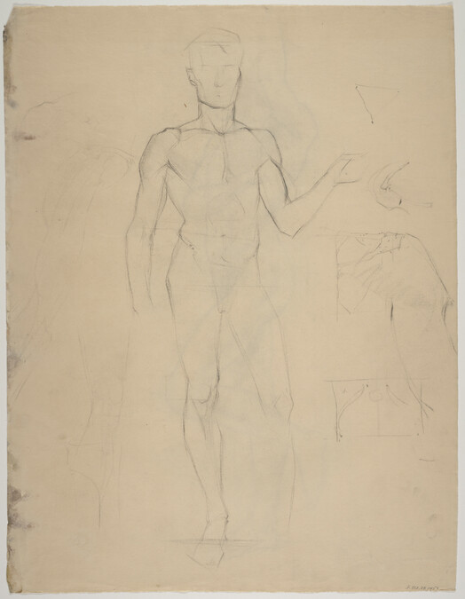 Untitled, Standing Male Nude without Hands (verso)