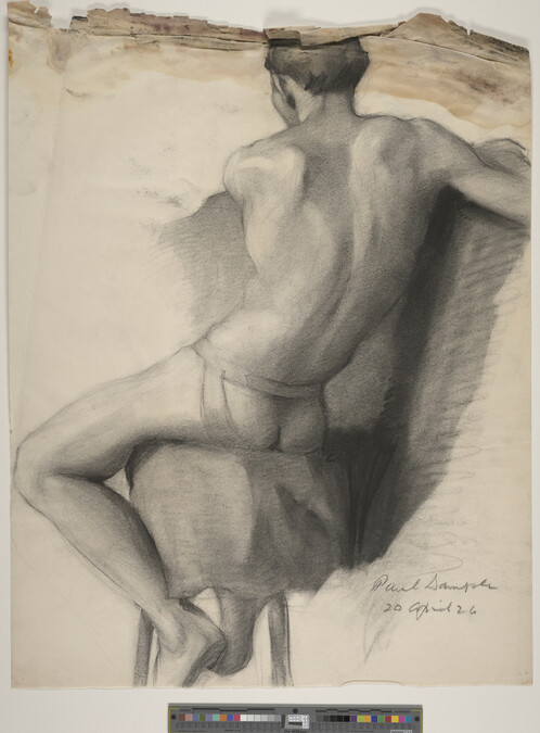 Alternate image #1 of Untitled (Seated Male Nude)