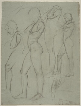 Untitled, Female Nudes with Arms Bent, Hands on Shoulders (recto)