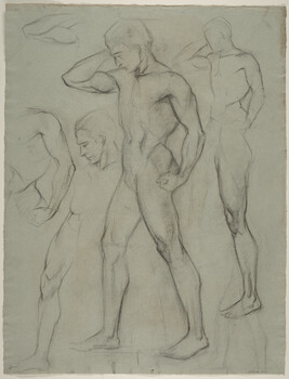 Untitled, Nude Males in Muscle Man Pose (verso)