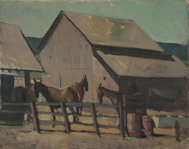 Horses Outside the Barn