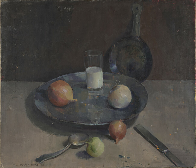 Still Life with Onions and Glass of Milk