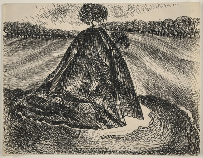 Landscape with Tall Rock in the Center