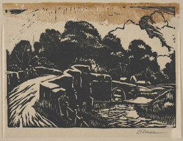 Untitled, from a portfolio of 16 woodcuts (by an inmate at Dannemora Prison, New York)