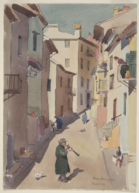 Cagnes (Man in Street with Instrument)
