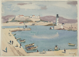 Antibes (Fishing Harbor Scene with Lighthouse)