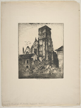 After the Raid, Ruins of the Church of St. Nicholas, Dixmude, Belgium