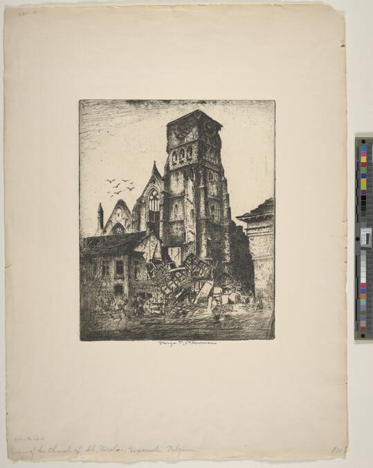 Alternate image #1 of After the Raid, Ruins of the Church of St. Nicholas, Dixmude, Belgium