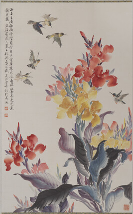 Canna Lillies and Hummingbirds