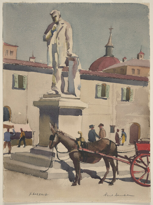 Florence (Donkey with Cart in Front of Statue)