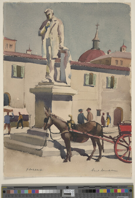 Alternate image #1 of Florence (Donkey with Cart in Front of Statue)