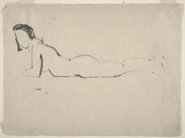 Untitled (Grey Female Nude Lying on Stomach)