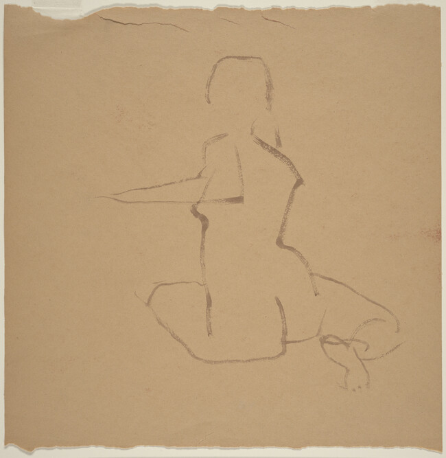 Untitled (Outline of Seated Nude from Back)