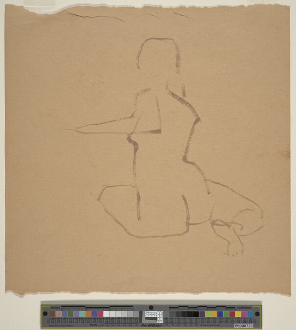 Alternate image #1 of Untitled (Outline of Seated Nude from Back)