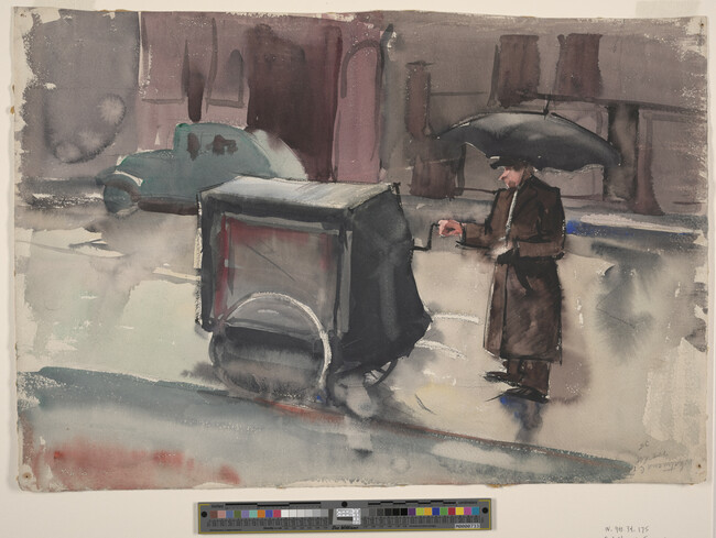 Alternate image #1 of Untitled (Street Vendor in Rain)