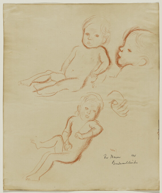 Study for a mural at Radio City Music Hall, New York [since painted over] (sketches of Joan Perry Snell as an infant)