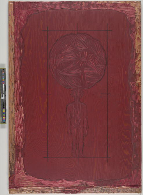 Alternate image #1 of Woodblock for the print Inheritance (red ink)