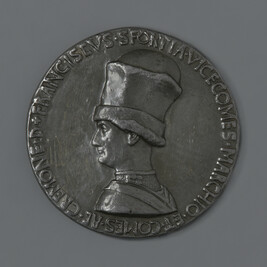 Francesco Sforza (obverse); Horse, Sword, Books (reverse)