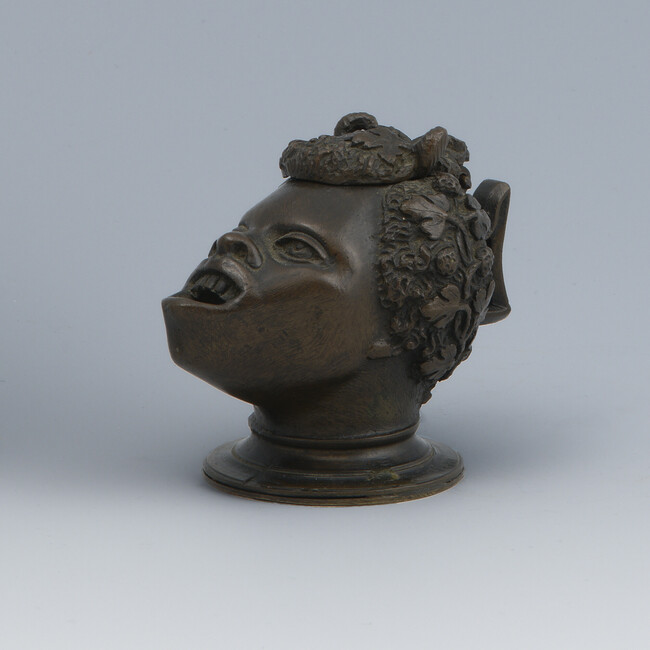 Alternate image #1 of Oil Lamp in the Form of an African Man's Head
