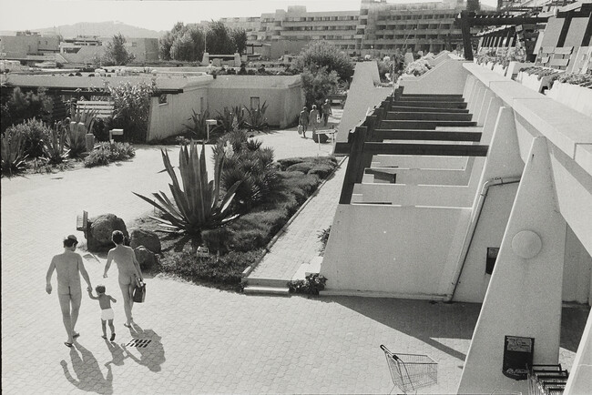 Family Walking in Nudist Village, Côte d'Azur, France