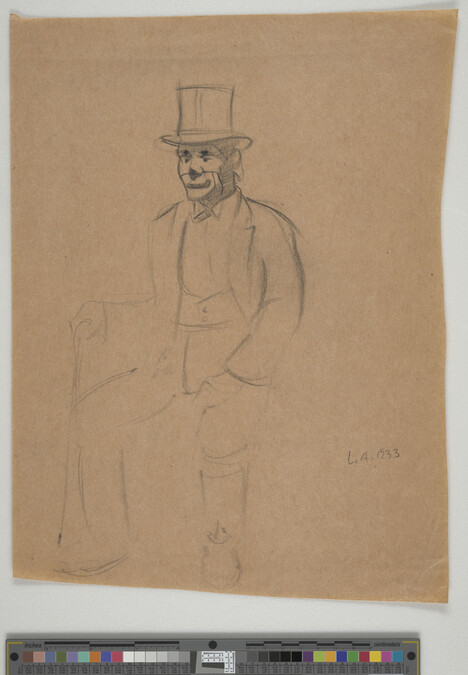 Alternate image #1 of Sketch of man in top hat with clown makeup