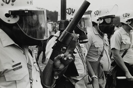 City Police Equipped with Gas Masks Ready for Demonstrations, Washington, D.C.