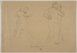 Two sketches of couples dancing