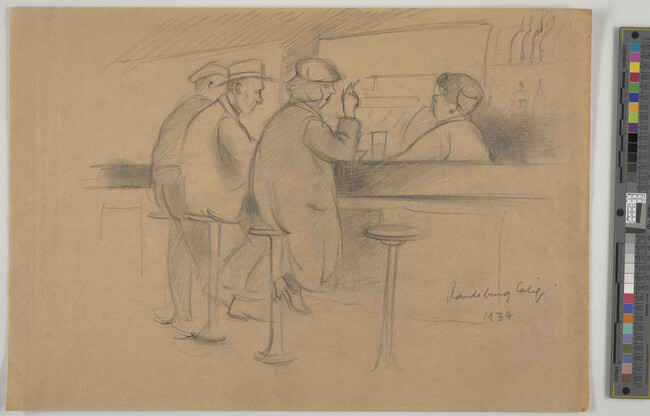 Alternate image #1 of Woman and two men sitting at a bar