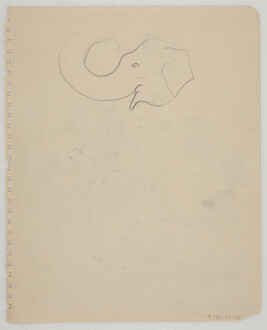 Sketch of Elephant Head (verso)
