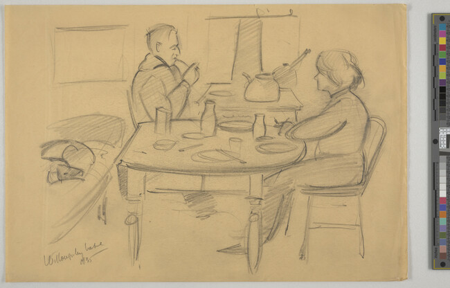 Alternate image #1 of Man and Woman Seated at Kitchen Table, Willouby Lake, Vermont