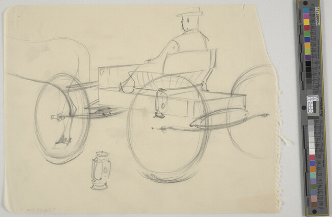 Alternate image #1 of Sketch of man driving carriage [study for Beaver Meadow, 1938]