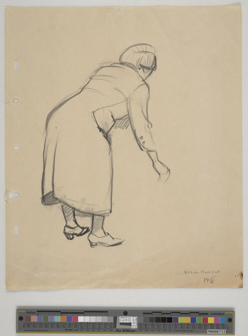 Alternate image #1 of Sketch of woman bending over [study for Beaver Meadow, 1938]