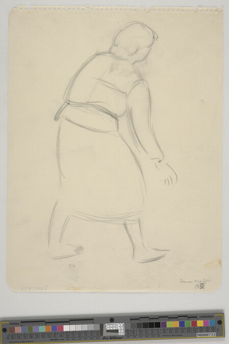 Alternate image #1 of Sketch of woman seen from behind [study for Beaver Meadow, 1938]