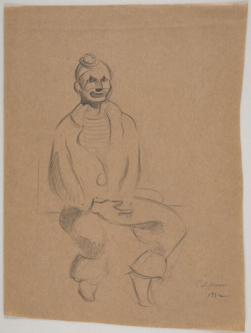 Sketch of seated clown