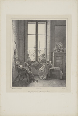 Une jeune personne calquant une fleur (A Young Woman Tracing a Flower at a Window)