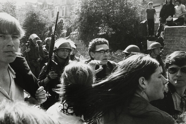 A Priest, with a Bandage on his Forehead Tries to Keep Protesters in Order and Lead a Sit-Down Strike, Londonderry, Northern Ireland