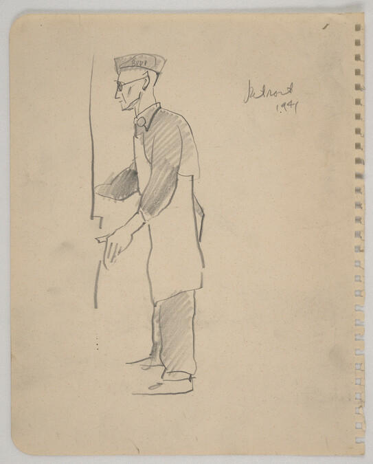 Sketch of Male Worker Standing