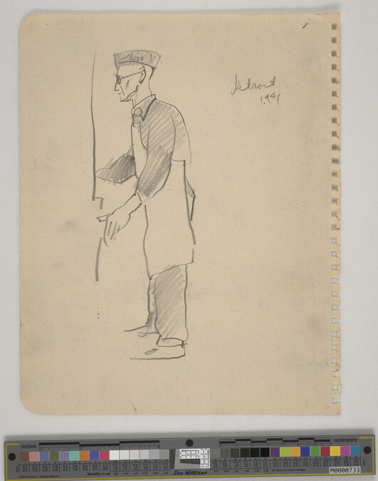 Alternate image #1 of Sketch of Male Worker Standing
