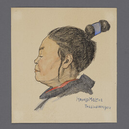 Study for the illustration “Kone fra Tassiusark” (Wife from Tassiusark) for the 1906 book, Greenland:...