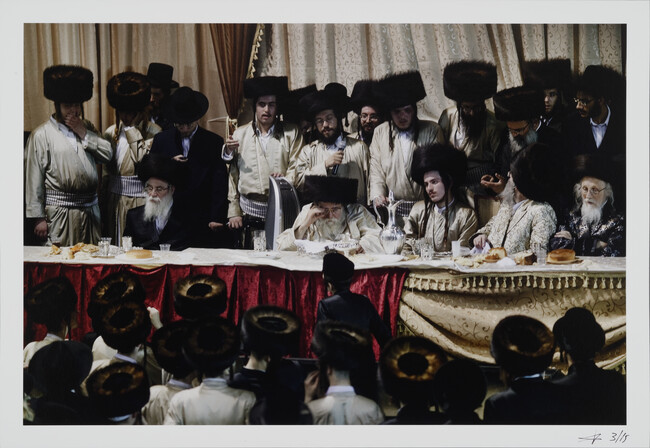 Wedding I, Toldot Avraham Pitzchak Hasidim, Bnel Brak (Groom at table), from the portfolio Hide. and Seek.
