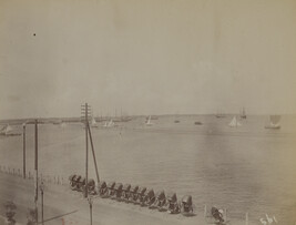 View of the harbor from the Grand Hotel. Yokohama, Kanagawa Prefecture, Japan, from a Travel Photograph...