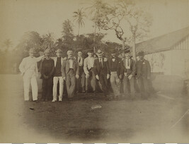 Ten men in Lahaina. Maui, Hawaii, from a Travel Photograph Album (Views of Hawaii and Japan)