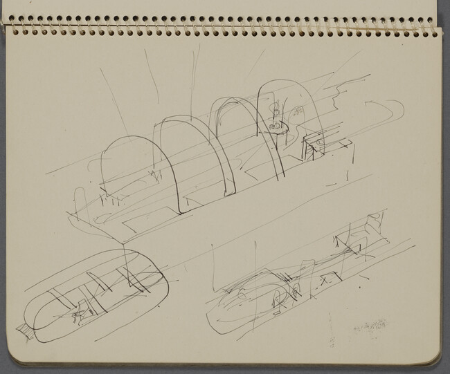 Page 12 (Sketch of a train car, G.M. Diesel Plant, La Grange, Illinois), from a Sketchbook for an Unrealized Mural Project 
