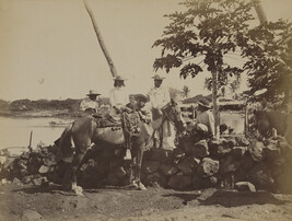 Five local children with a horse. Hawaii, from a Travel Photograph Album (Views of Hawaii and Japan)