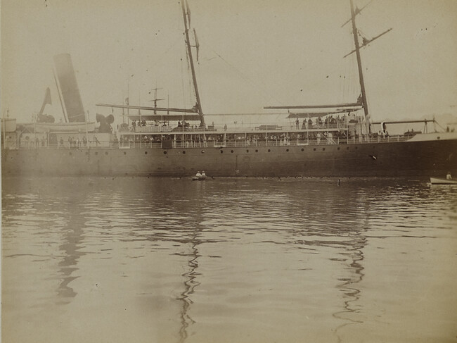 SS Australia in Honolulu Harbor. Honolulu, O'ahu, Hawaii, from a Travel Photograph Album (Views of Hawaii and Japan)