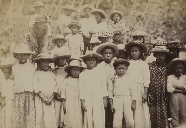 Group of local children. Hawaii, from a Travel Photograph Album (Views of Hawaii and Japan)
