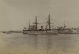 Japanese warship Kongō in Honolulu Harbor. Honolulu, O'ahu, Hawaii, from a Travel Photograph Album...