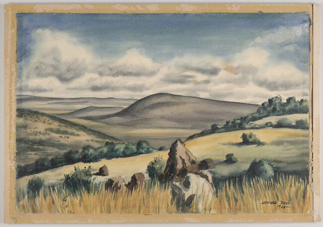 Hilly Landscape in Africa (Yellow grass in foreground)