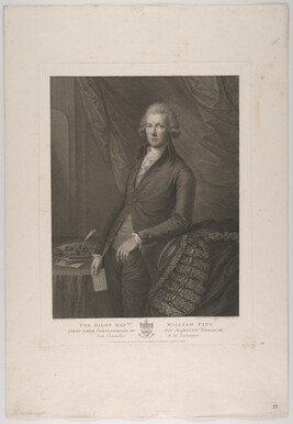 The Right Honourable William Pitt, First Lord Commissioner of his Majesty's Treasury, and Chancellor of...